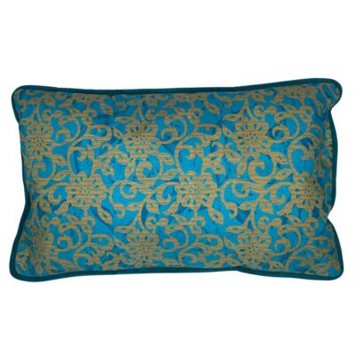 Copricuscino in sari misure 30x50 con bordo a contrasto. Modello per cuscino lombare